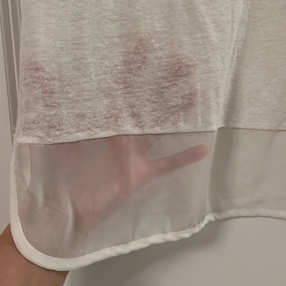 BANANA REPUBLIC off white sheer details tank - Picture 2 of 6